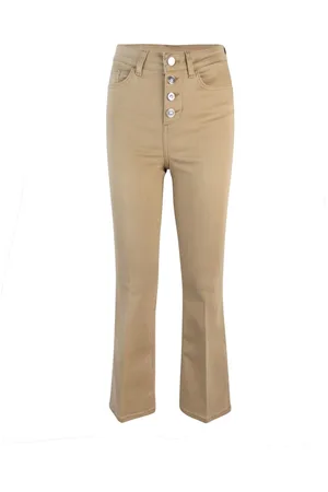 Liu Jo Wide Trousers, female, , Size: W26 High-waisted Cotton Trousers