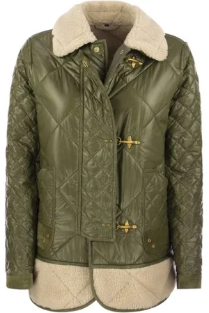 FAY Winter Jackets, female, , Size: XS Quilted Hooks with Shearling Effect Inserts