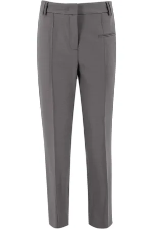 Fabiana Filippi Straight Trousers, female, , Size: L Skinny Stretch Wool Trousers