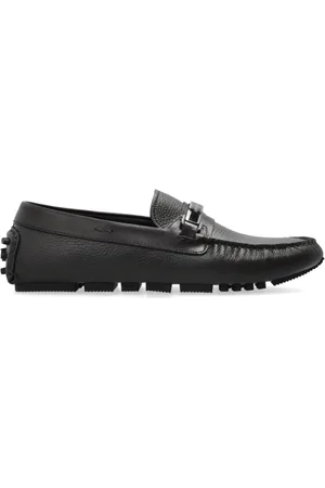 Emporio Armani Loafers, male, , Size: 9 US Pebbled Leather Driving Loafers