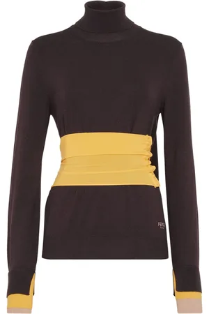 Fendi Turtlenecks, female, , Size: M Wool Knit Turtleneck Sweater