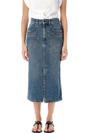 Isabel Marant Denim Skirts, female, , Size: S Denim Midi Skirt with Pockets