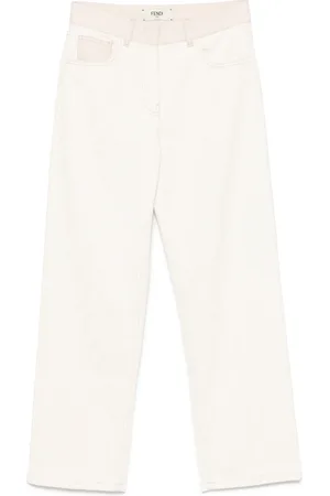 Fendi Straight Trousers, female, , Size: 2XS Long Jeans Denim