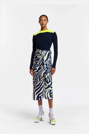 Essentiel Antwerp Midi Skirts, female, , Size: 2XS Zebra Print Midi Skirt