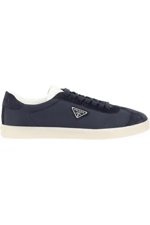 Prada Sneakers, male, , Size: 6 US Leather Sneakers with Suede Details
