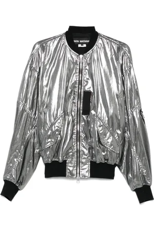 JUNYA WATANABE Bomber Jackets, female, , Size: L Silver Coats with Zip Fastening and Pockets