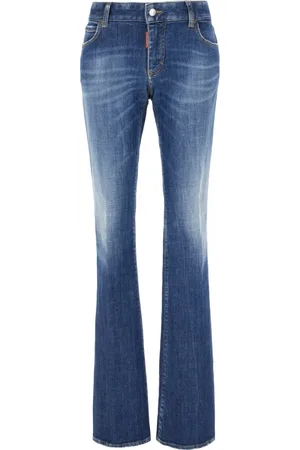 Dsquared2 Boot-cut Jeans, female, , Size: M Logo Patch Flared Jeans