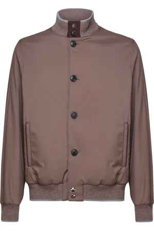 FEDELI Bomber Jackets, male, , Size: 4XL Technical Fabric Bomber Jacket with Contrasting Buttons