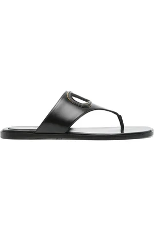 VALENTINO GARAVANI Flip Flops, female, , Size: 11 US Leather Sandals Square Open Back