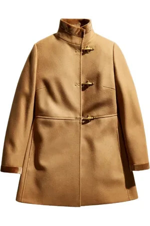 FAY Single-Breasted Coats, female, , Size: S Camel Coat