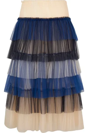 Elisabetta Franchi Midi Skirts, female, , Size: S High-Waisted Tulle Skirt
