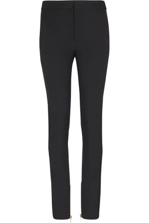 Balmain Slim-fit Trousers, female, , Size: 2XS Zipped slim-fit grain de poudre trousers