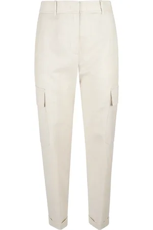 ELEVENTY Slim-fit Trousers, female, , Size: S Cream Wool Cashmere Trousers