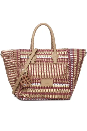 V°73 Tote Bags, female, , Size: ONE SIZE Red Shopping Bag with Logo Patch