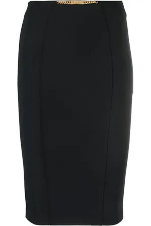 Elisabetta Franchi Pencil Skirts, female, , Size: L 110 Nero Midi Skirt