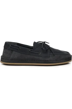 Hogan Sailor Shoes, male, , Size: 7 1/2 US Suede Lace Loop Flat Shoes