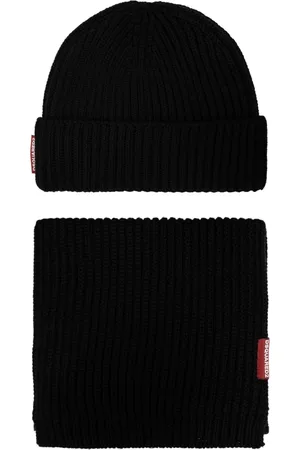 Dsquared2 Beanies, female, , Size: ONE SIZE Ribbed Knit Set
