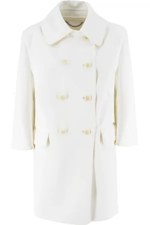 ERMANNO SCERVINO Double-Breasted Coats, female, , Size: 2XS Classic Double-Breasted Coat with Logo Buttons