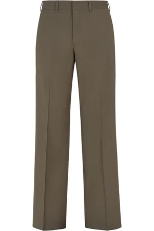 Fendi Wide Trousers, male, , Size: S Wool Trousers