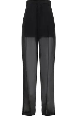 BLUMARINE Straight Trousers, female, , Size: XS High Waist Sheer Overlay Pants