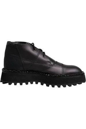 Dolce & Gabbana Lace-up Boots, male, , Size: 11 US Leather Ankle Boots
