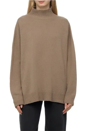 Emporio Armani Turtlenecks, female, , Size: S Icon Virgin Wool Mock-Neck Jumper