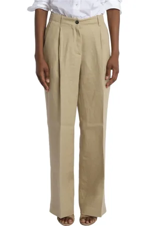 Nine In The Morning Wide Trousers, female, , Size: W27 Linen Trousers with Pinces