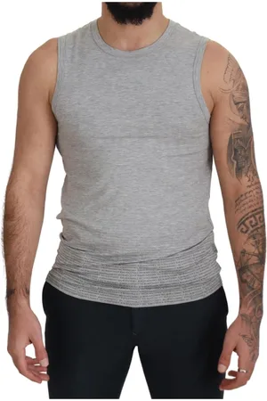 ERMANNO SCERVINO Sleeveless Tops, male, , Size: M Logo Detail Sleeveless T-Shirt