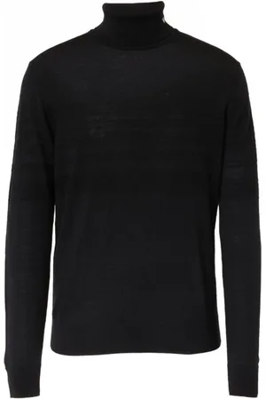 Emporio Armani Turtlenecks, male, , Size: 2XL Embroidered Eagle Wool Sweater