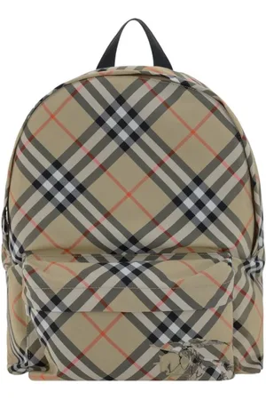 Burberry Backpacks, male, , Size: ONE SIZE Plaid Backpack with Adjustable Straps