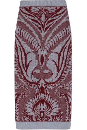 Etro Midi Skirts, female, , Size: 2XS Paisley Wool Midi Skirt