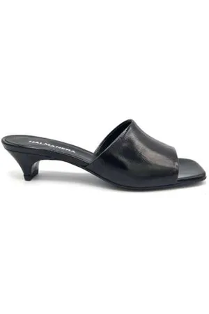 HALMANERA Heeled Mules, female, , Size: 7 US Patent Mule with Leather Sole