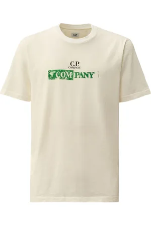 C.P. Company T-Shirts, male, , Size: M White T-shirts and Polos with Logo Print