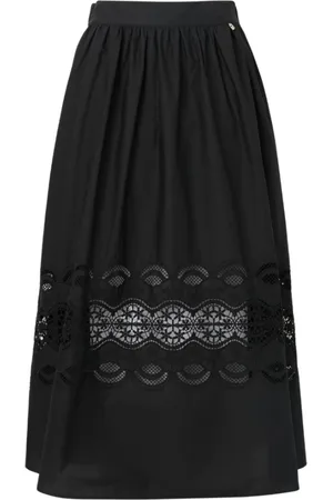 Liu Jo Midi Skirts, female, , Size: XS Cotton Long Skirt with Zipper