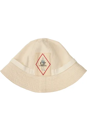 C.P. Company Hats, male, , Size: M Cream Sailor Logo Cotton Hat