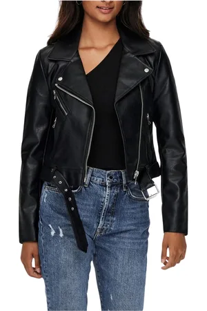ONLY Leather Jackets, female, , Size: S Faux Leather Biker Jacket