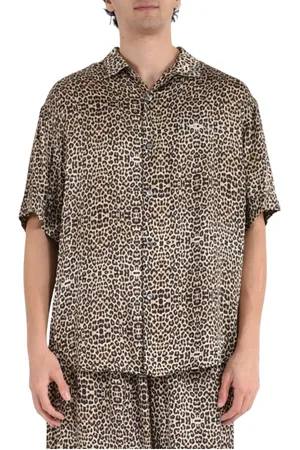 Ih Nom Uh Nit Short Sleeve Shirts, male, , Size: XL Leopard Print Shirt