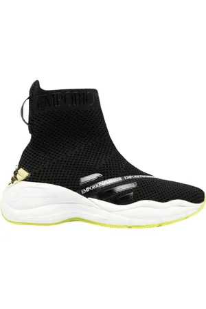 Emporio Armani Sneakers, female, , Size: 11 US Chunky Knit Sneakers with 3D Eagle Logo