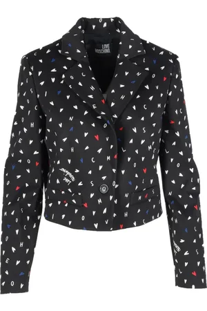 Moschino Blazers, female, , Size: 2XS Print Button Blazer