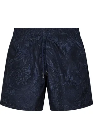 Etro Beachwear, male, , Size: XL Navy Paisley Print Swim Shorts