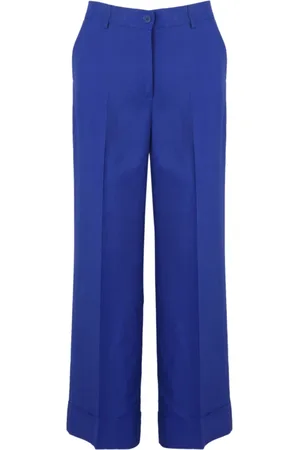 P.A.R.O.S.H. Wide Trousers, female, , Size: M Wide Leg Linen Viscose Trousers