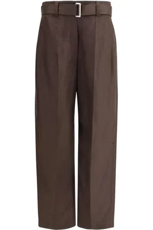 Brunello Cucinelli Straight Trousers, female, , Size: L Linen Chino Pants with Welt Pockets