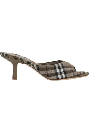 Burberry Heeled Mules, female, , Size: 6 US Canvas Mule Sandals