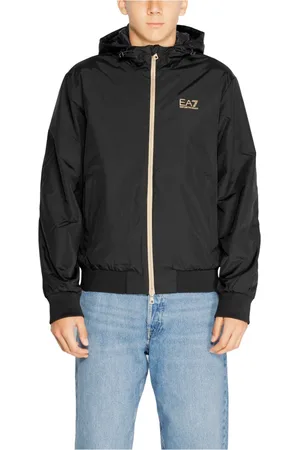 EA7 Light Jackets, male, , Size: M Zip-Up Hooded Jacket