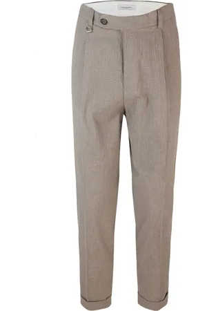 Paolo Pecora Suit Trousers, male, , Size: L Regular Fit Pants with Pleats