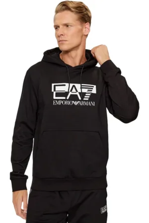EA7 Hoodies, male, , Size: XL Hooded Sweatshirt with Clic Print