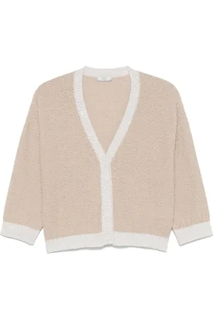 PESERICO SIGN Cardigans, female, , Size: M Sequinned V-Neck Cardigan with Snap Closure