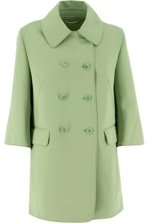 ERMANNO SCERVINO Double-Breasted Coats, female, , Size: S Classic Double-Breasted Coat with Logo Buttons