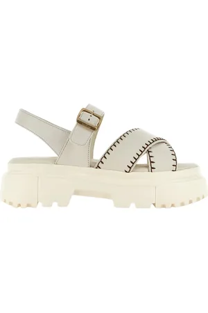 Hogan Flat Sandals, female, , Size: 9 1/2 US Cream Sandals