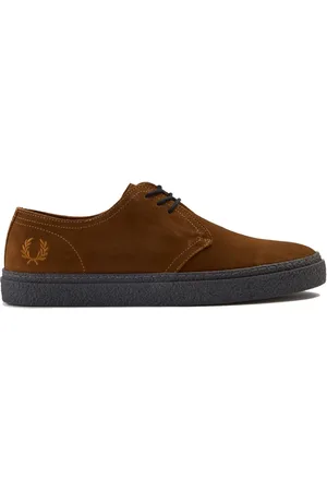Fred Perry Laced Shoes, male, , Size: 7 US Linden Suede Ginger Laced Shoes